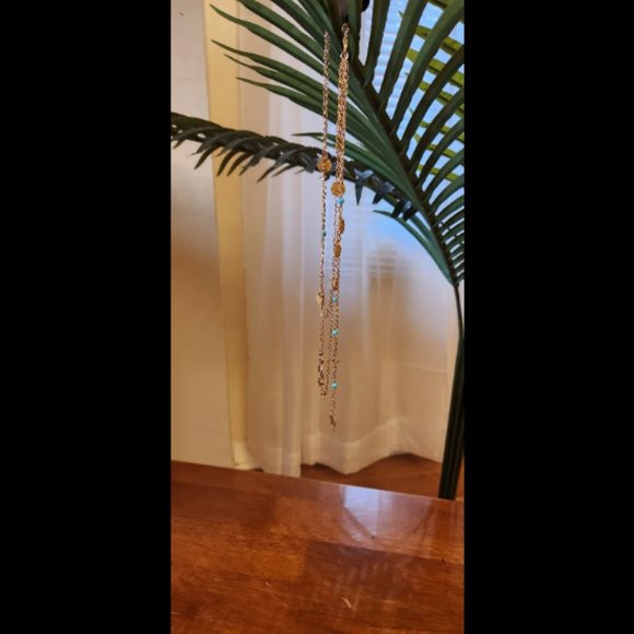 Dainty Layered Gold Tone Necklace - Picture 3 of 3